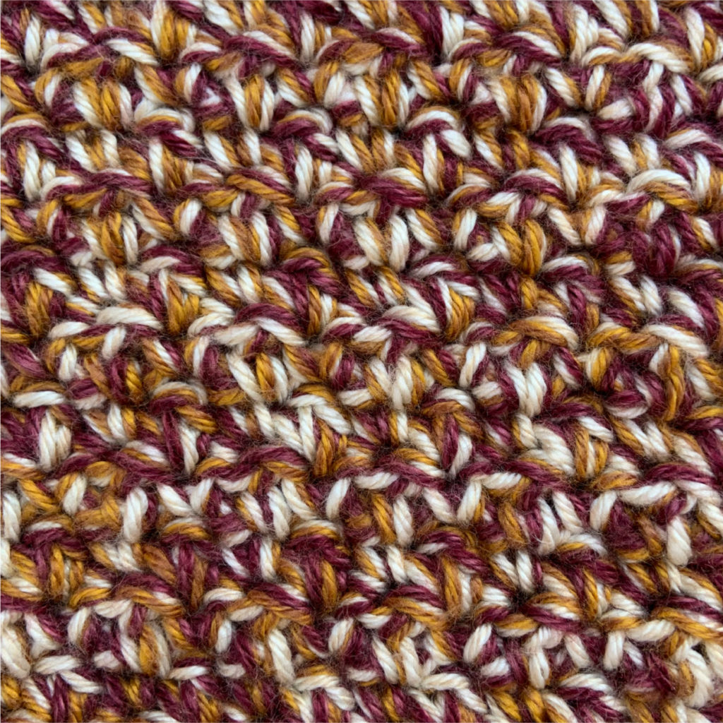 Close-up of the crochet stitch