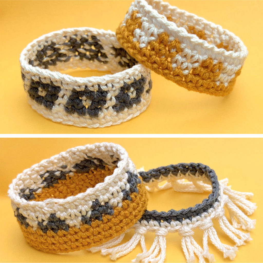 Crochet jewelry set of four crocheted bracelets