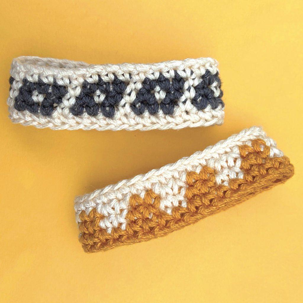 These two fun bracelets from the four piece crochet jewelry pattern make a great gift.