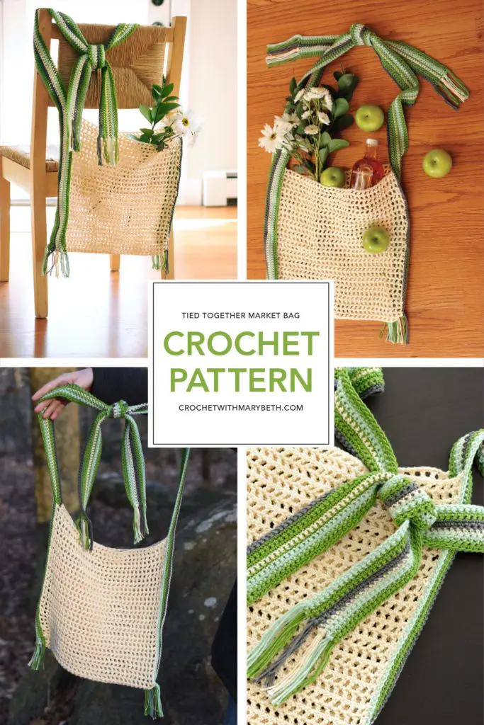 Need a fresh new market bag? The free crochet pattern, Tied Together Market Bag by Crochet with Mary Beth will definitely get you some compliments down at the farmers market. You're going to love making this easy, sturdy, adjustable, large (14.5" x 13.5") tote. Make yourself one! You deserve it. Check out the pattern, illustrated instructions, and lots of artistic pictures of this unique bag on Crochet with Mary Beth.