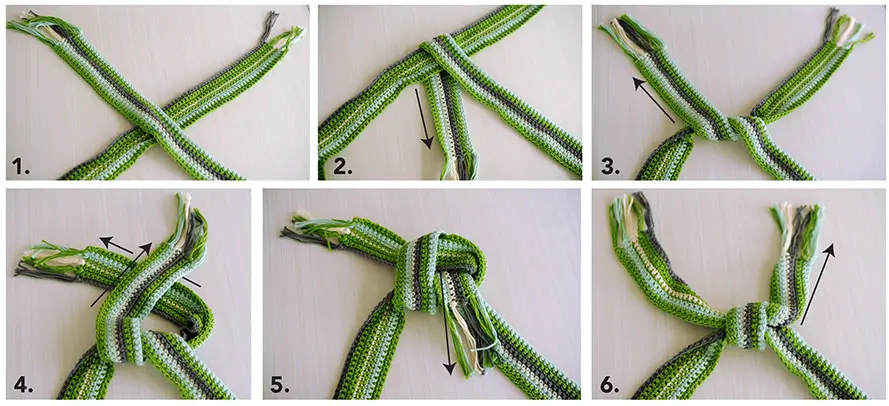 How to tie a square knot from Crochet with Mary Beth