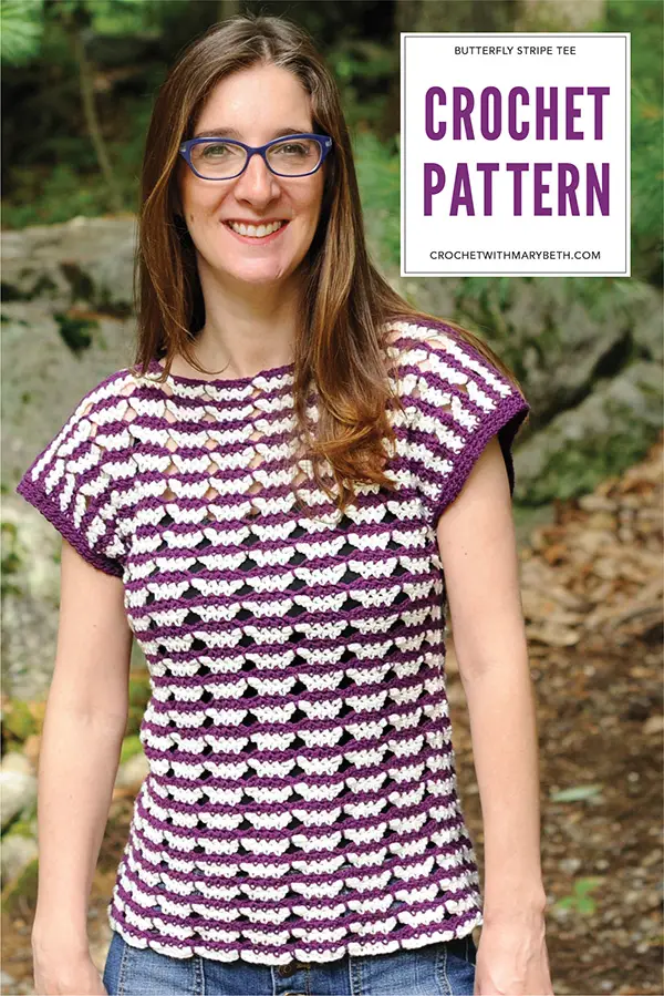 Looking for a modern, creative crochet pattern for a top? This pattern from Crochet with Mary Beth is fun, quick, and stylish. Click through to see more pictures and a description on the blog.