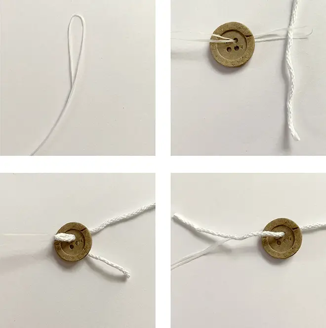 How to thread a button with yarn.
