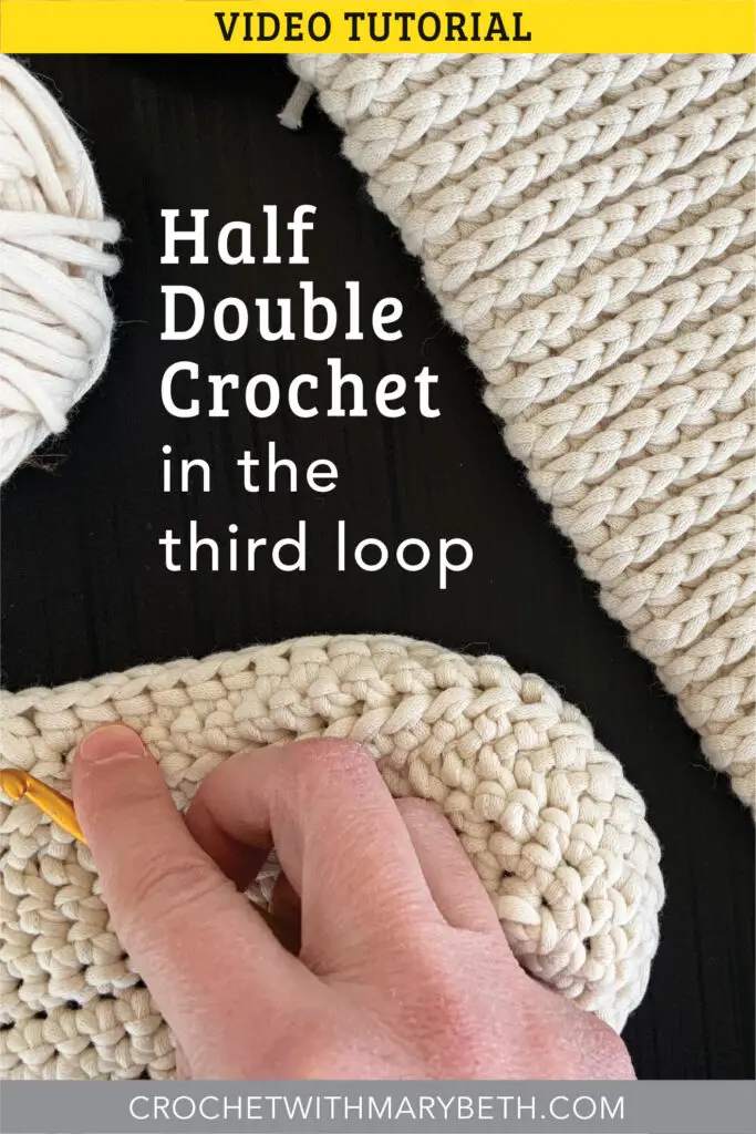 Looking for a YouTube tutorial that will teach you HDC in the third loop, also known as the back bar? In this video I demonstrate and explain which loop is the third loop, how to half double crochet into it, and why this beautiful modern stitch can only be worked in rounds. #hdcinthethirdloop #hdcinthebackbar #halfdoublecrochetinthethirdloop