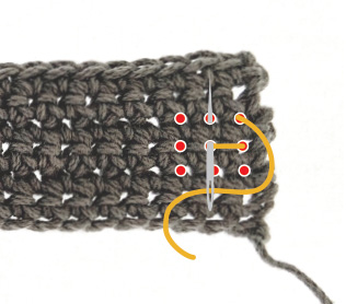 Stitching the Star Stitch on Single Crochet.