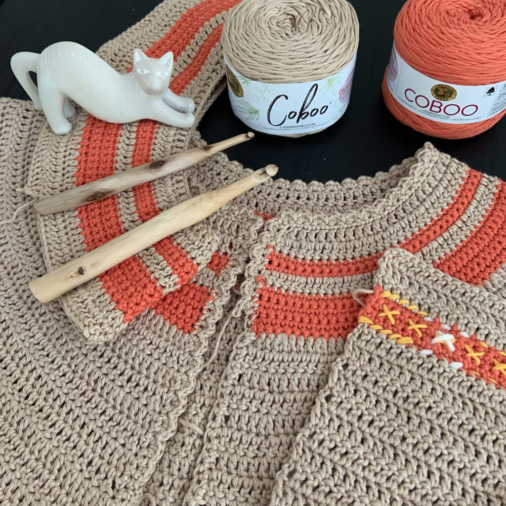 Instead of frogging your crochet projects create a second sample. Then you can choose which to continue with.