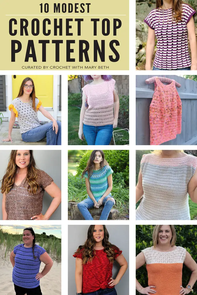 You have to see these 10 office appropriate crochet tee patterns. I searched high and low for modest unique tee patterns for women because I want to wear my makes out in my real life. These patterns are quality, easy to follow and available on Etsy or Raverly.