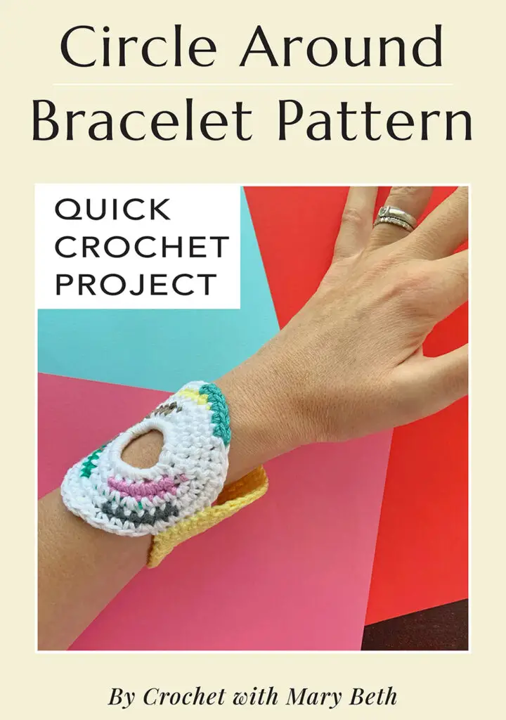 Are you looking for a quick crochet project? The Circle Around Bracelet takes less than 45 minutes and only 35 yards of scrap yarn. You'll have fun making and wearing this crochet bracelet. It will be a great addition to your crochet jewelry collection! Check out the pattern details.