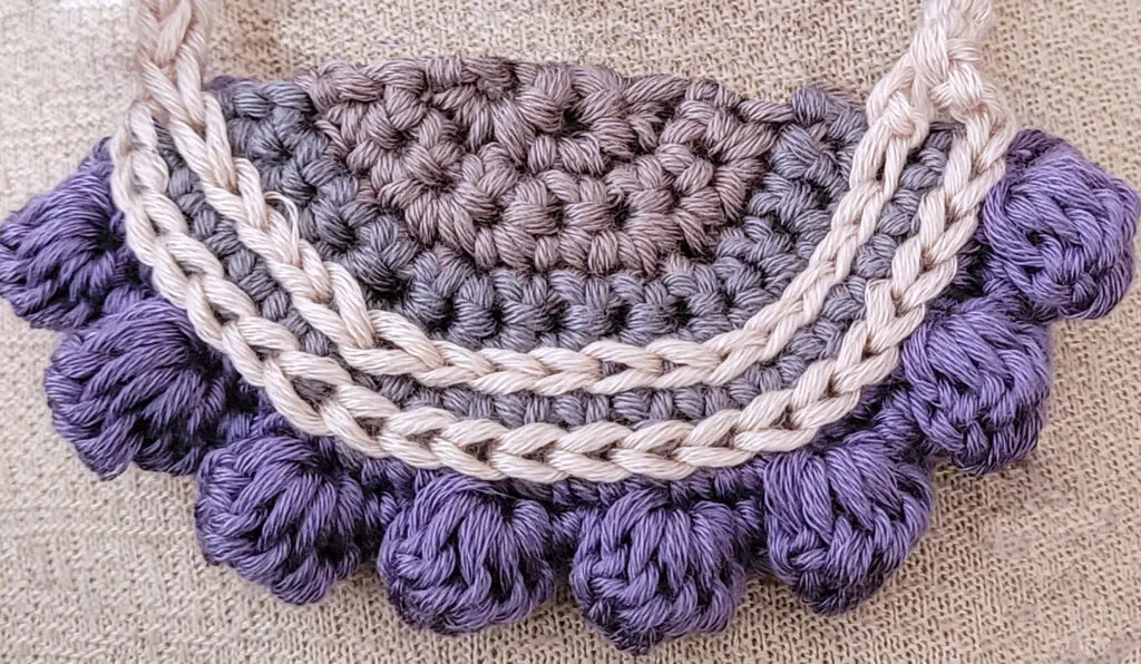 Purple crochet necklace