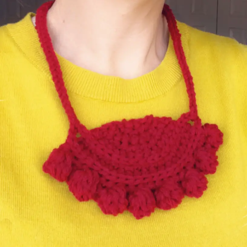 Red crochet necklace