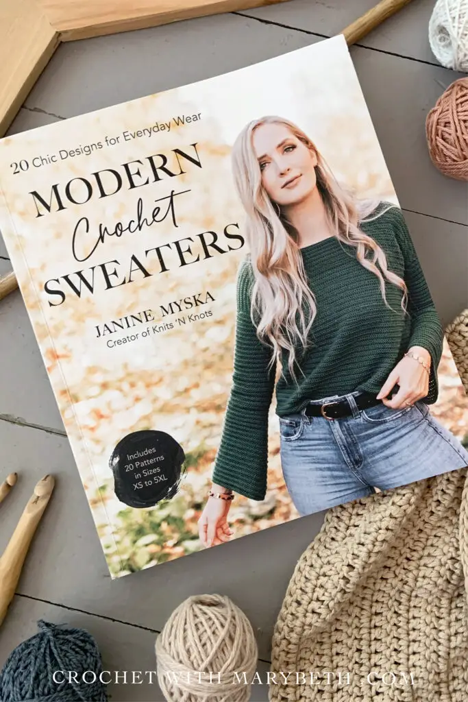 Are you considering purchasing Janine Myska's new crochet book Modern Crochet Sweaters?  This honest review by Mary Beth Cryan will help you decide if this crochet book is the perfect book for you.