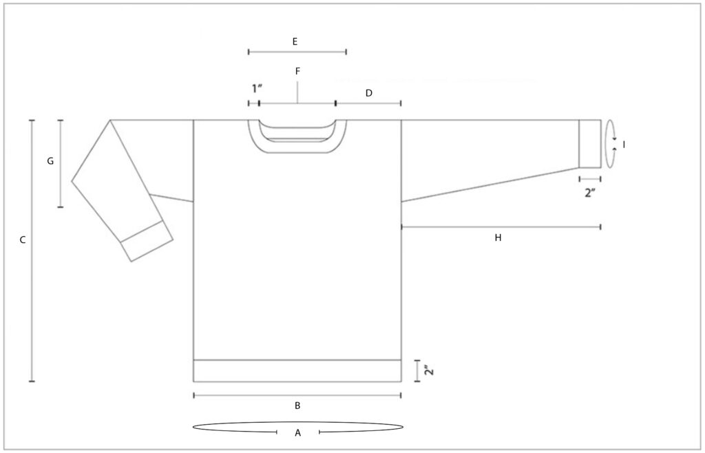 A schematic for a crochet sweater.